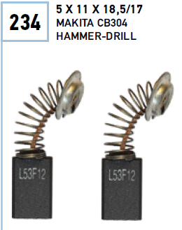 Комплект (2 броя четки) №234 5х11х18,5/17